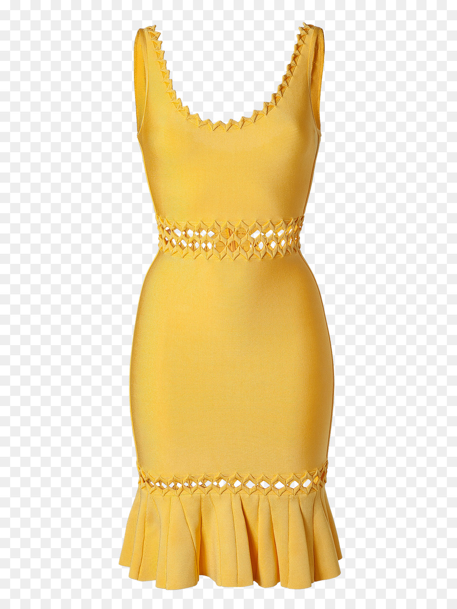Cocktail dress Herve Leger Fashion abito da Damigella d'onore - vestito di giallo