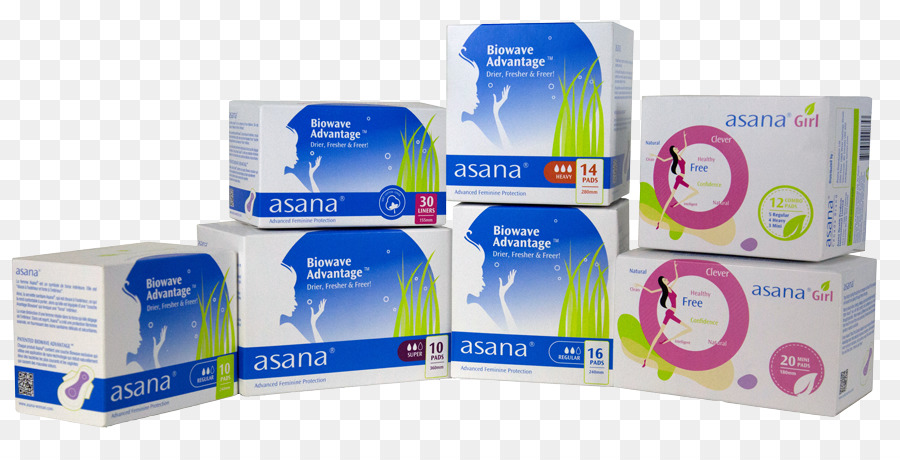 Stoffservietten Sanitär-Serviette, Verpackung und Kennzeichnung Asana - Sanitärserviette