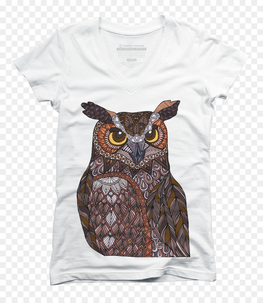 Great Horned Owl T-shirt Ärmel Bluse - Eule
