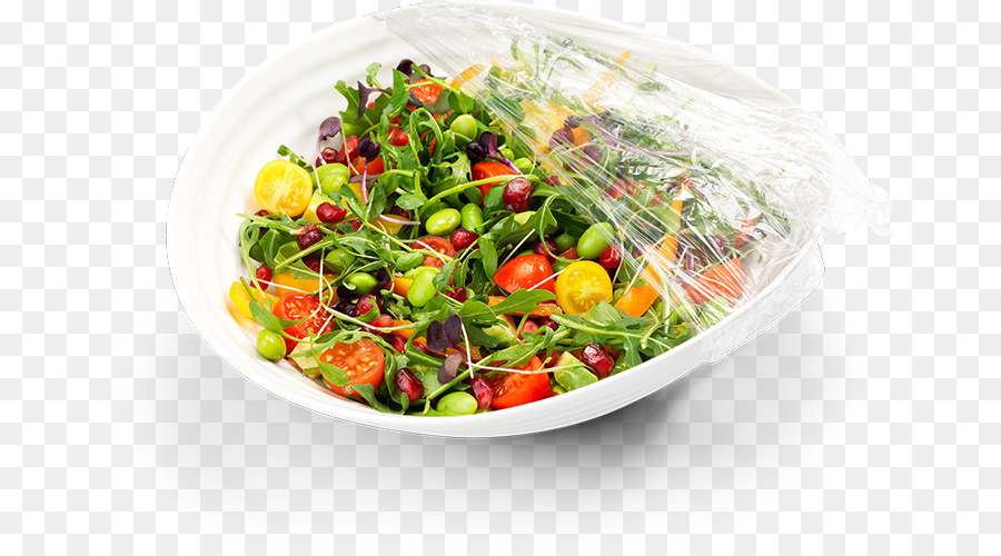 Salat mit Frischhaltefolie Vegetarische Küche Essen - Salatschüssel