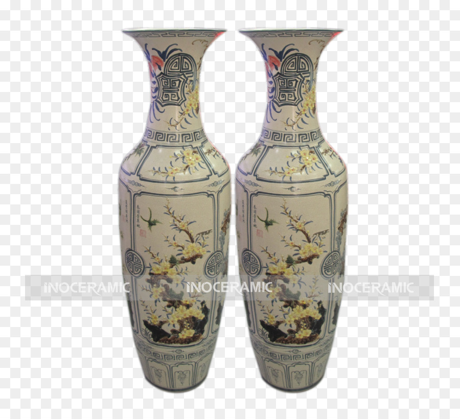 Keramik Vase Lunar New Year Ho-Chi-Minh-Stadt, vietnamesische art - Hoa Mai