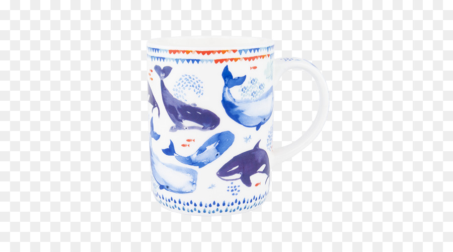 Tazza di caffè Tazza di Ceramica Blu e bianco ceramica - Balena Racconto
