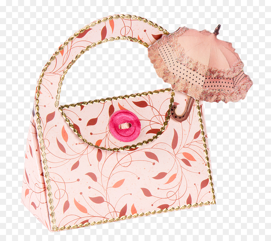 Handtasche Rosa M - Blätter