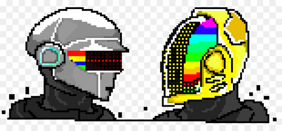 Pixel-art, Computer-Ikonen Daft Punk - Pixel Kunst