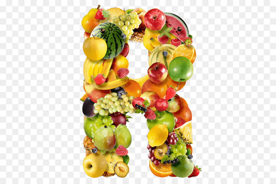 Di frutta, cucina Vegetariana, Lettera Vegetale Font - frutta lettere
