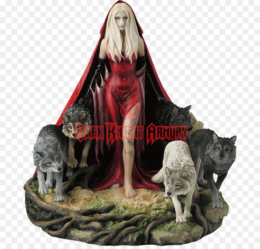 Little Red Riding Hood-Statue-Skulptur-Figur Grauer wolf - andere
