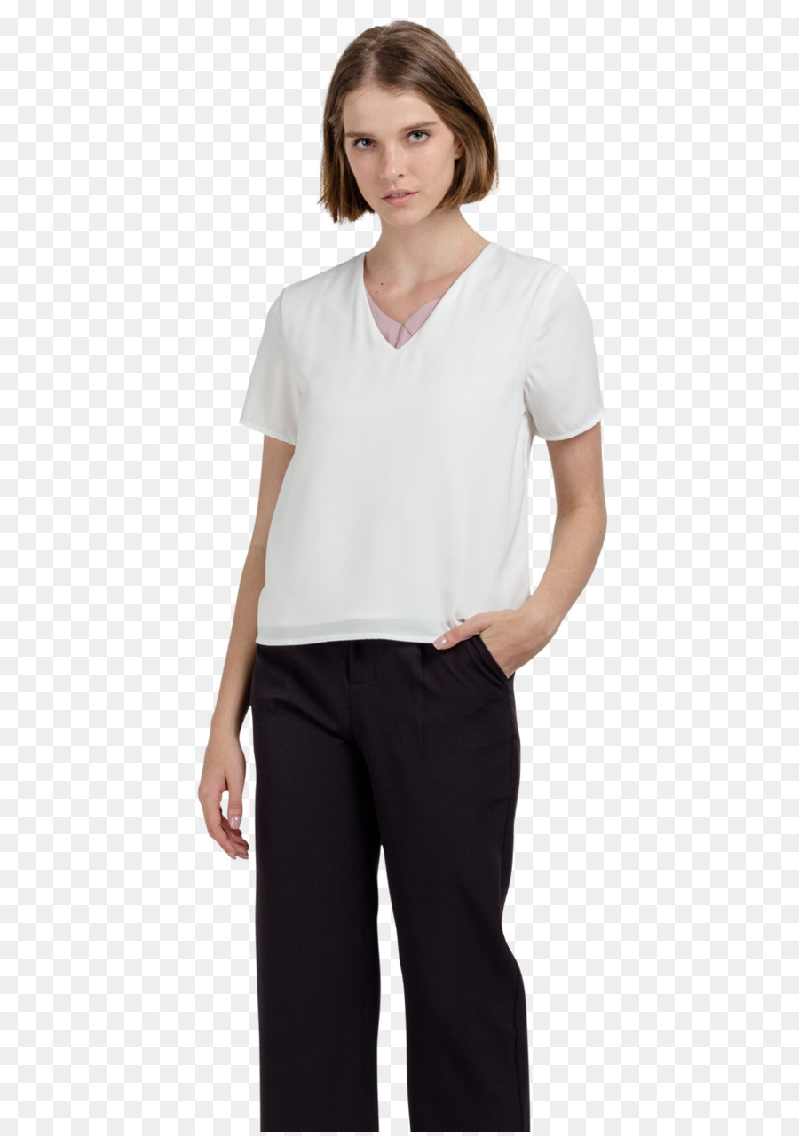 Langarm-T-shirt-Taille Bluse Abendkleidung - Hemdkragen