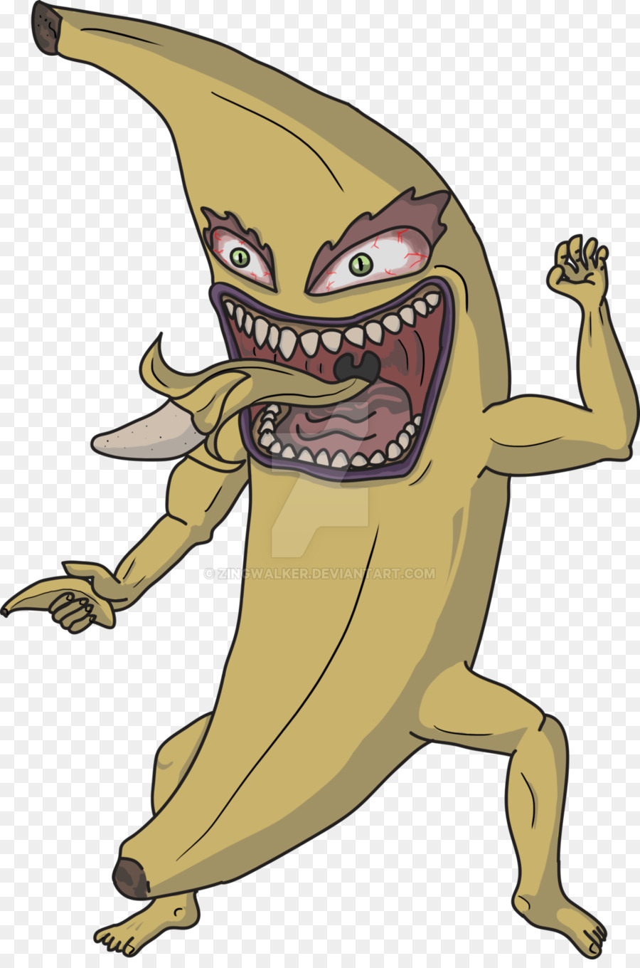 Bananen-Monster-Kunst-Zeichnung - Banane