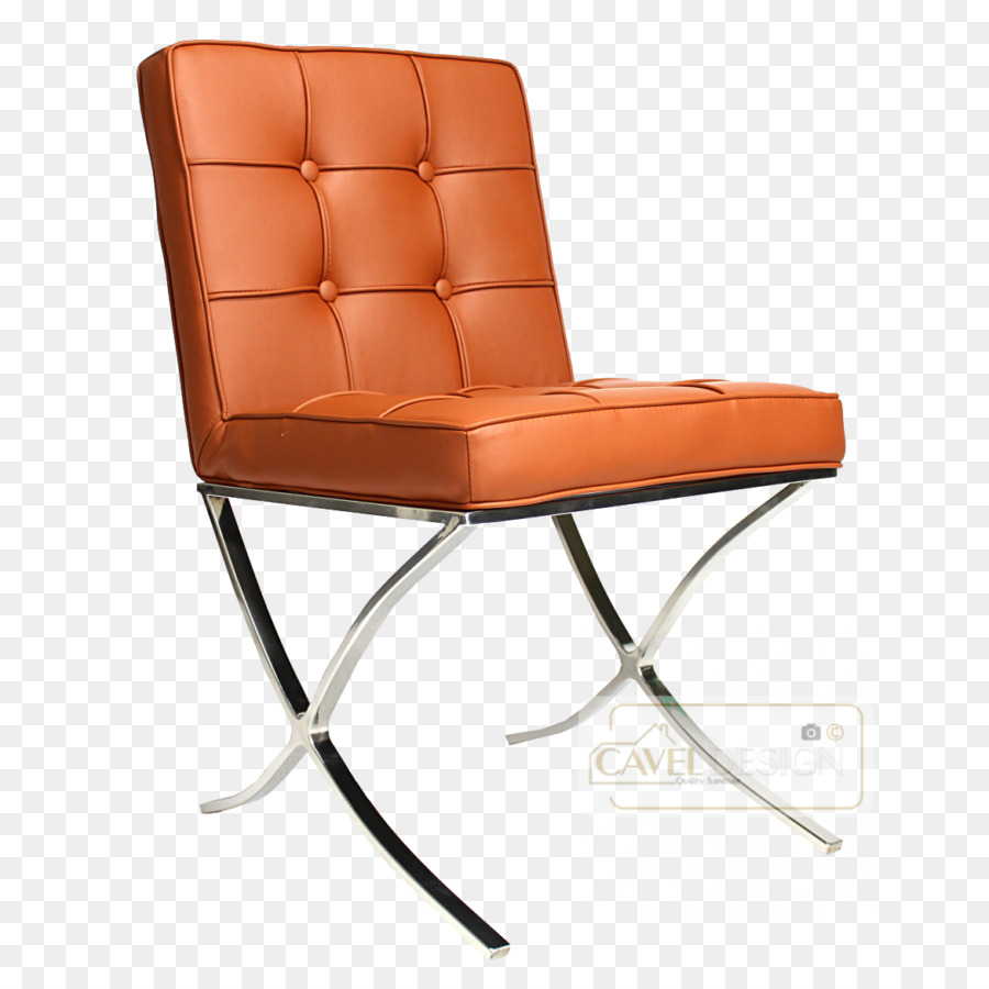 Poltrona Barcelona Cognac Eames Lounge Chair Padiglione di Barcellona di Eetkamerstoel - Cognac
