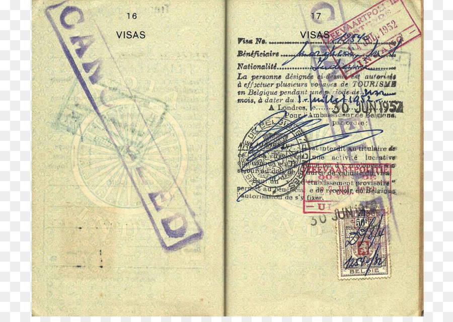 Indiano passaporto visto di Viaggio Alleato Germania occupata - indiano passaporto