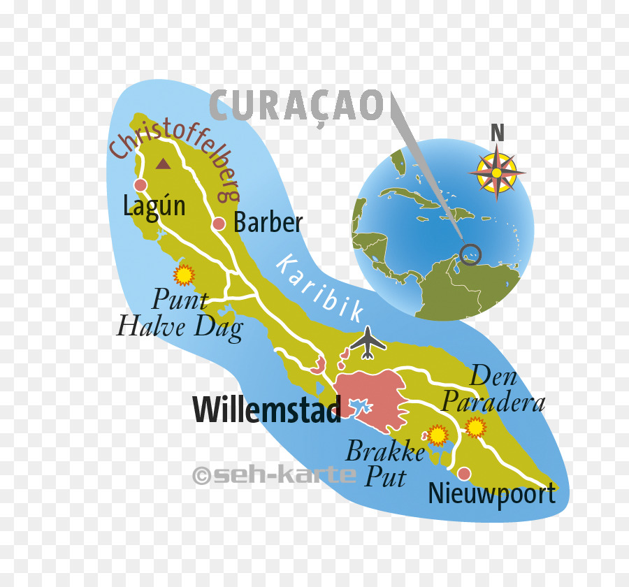 Curacao Mappa e la divisione Amministrativa Finlandia Turismo - mappa