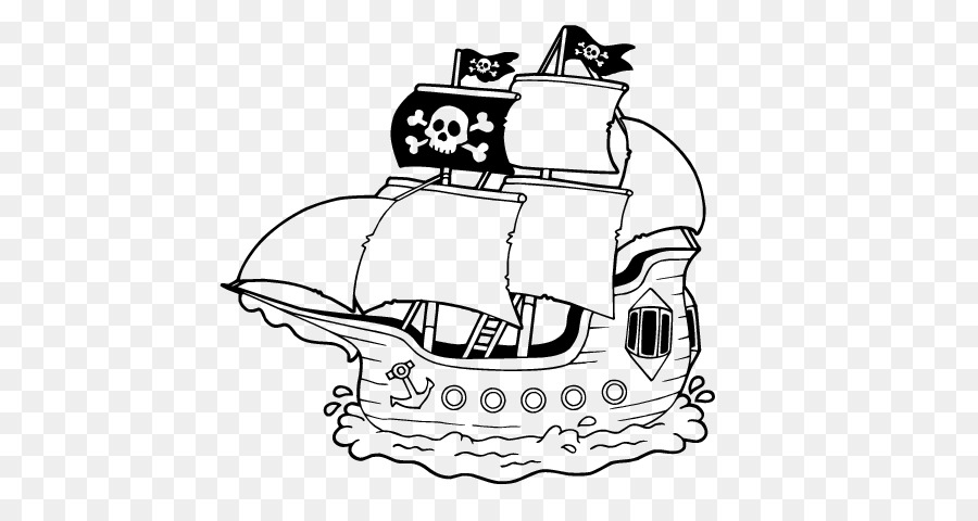Libro da colorare Nave Pirateria capitano di Mare Bambino - nave