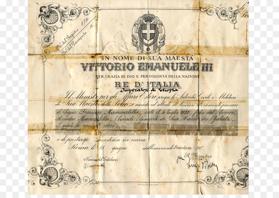 Italien Reisepass italienischen Faschismus Reisedokument - italienische Pass