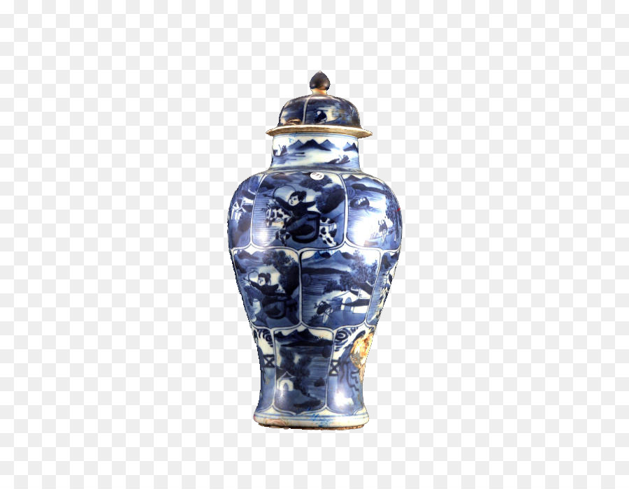 Vase Keramik Kobalt blau und weiß Keramik Urne - japanische vase