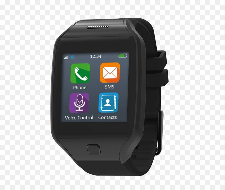Mobile Telefone MyKronoz ZeCircle MyKronoz ZeTel 2G Micro Sim Karte Smart Uhr Telefon mit der App (Android & Apple)   Schwarz Smartwatch - Micro SIM
