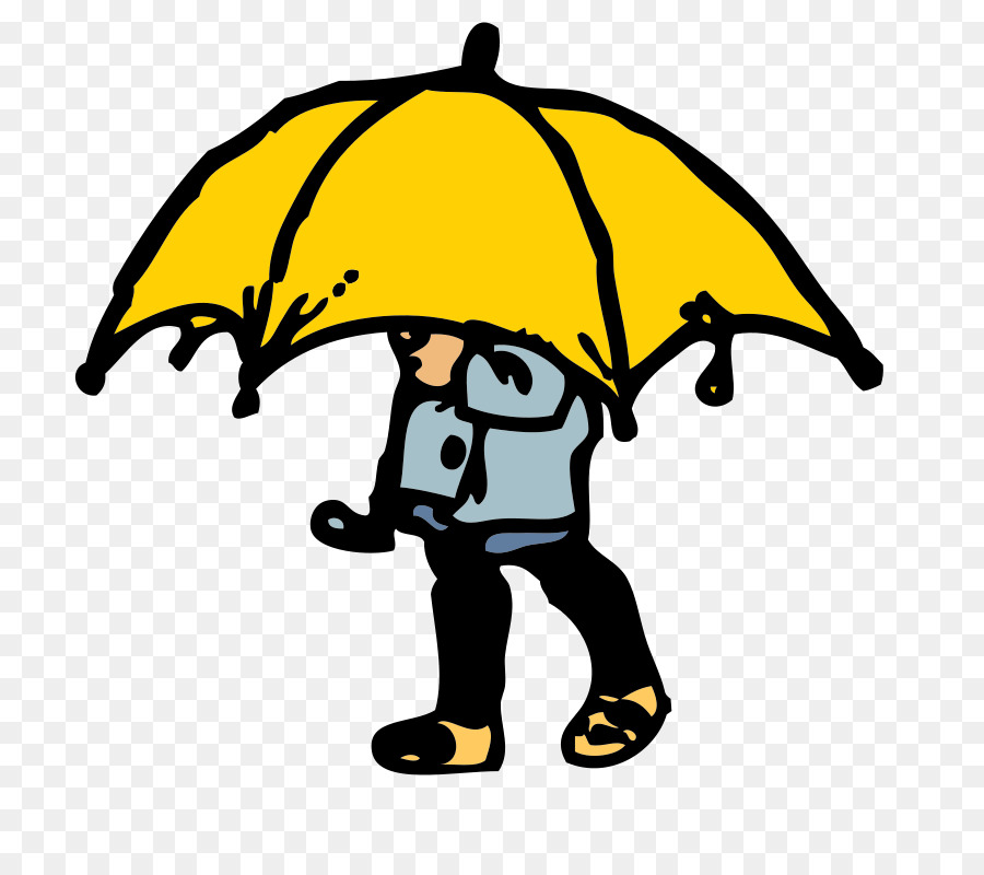 clip art - ragazzo con l'ombrello