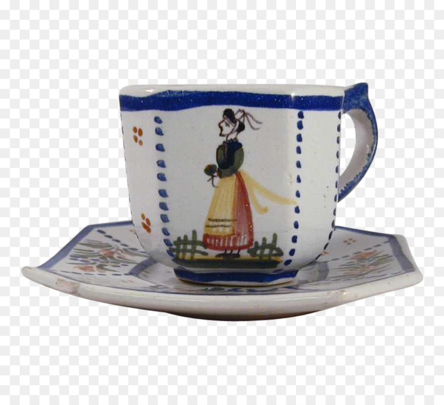 Kaffee Tasse Untertasse Keramik Tasse - von hand bemalt Liebe