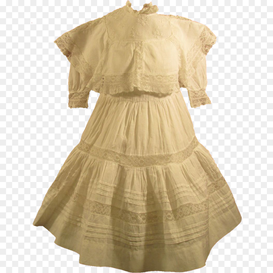 Beige Ausschnitt Kleid - Petticoat Hose
