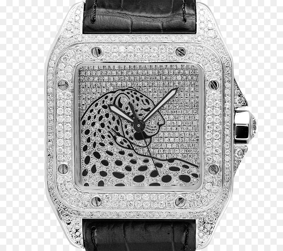 Cartier Santos 100 cinturino di Orologio di Diamanti - guarda