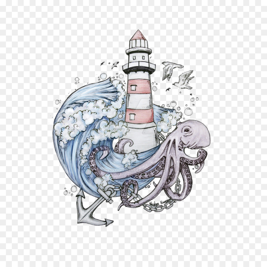 Kunst-Zeichnung-Fotografie-Skizze - Aquarell Leuchtturm