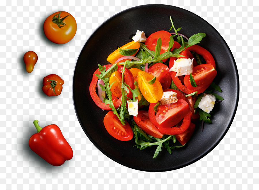 Tomaten Caprese-Salat Vegetarische Küche Nahrungsmittel-Gemüse - Tomaten