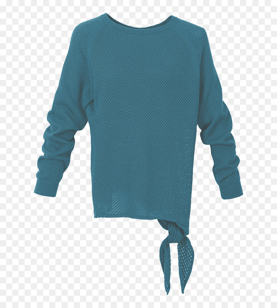 Sleeve Pullover Bluza Oberbekleidung Hals - Aqua