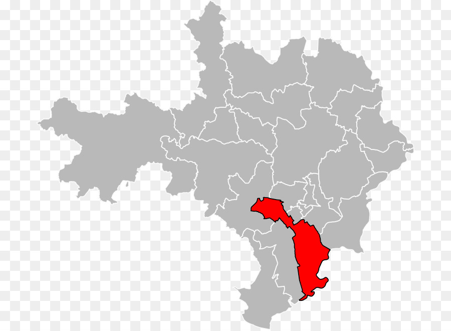 Nîmes, Uzès Mappa e la divisione Amministrativa del Consiglio Generale Del Gard - gard