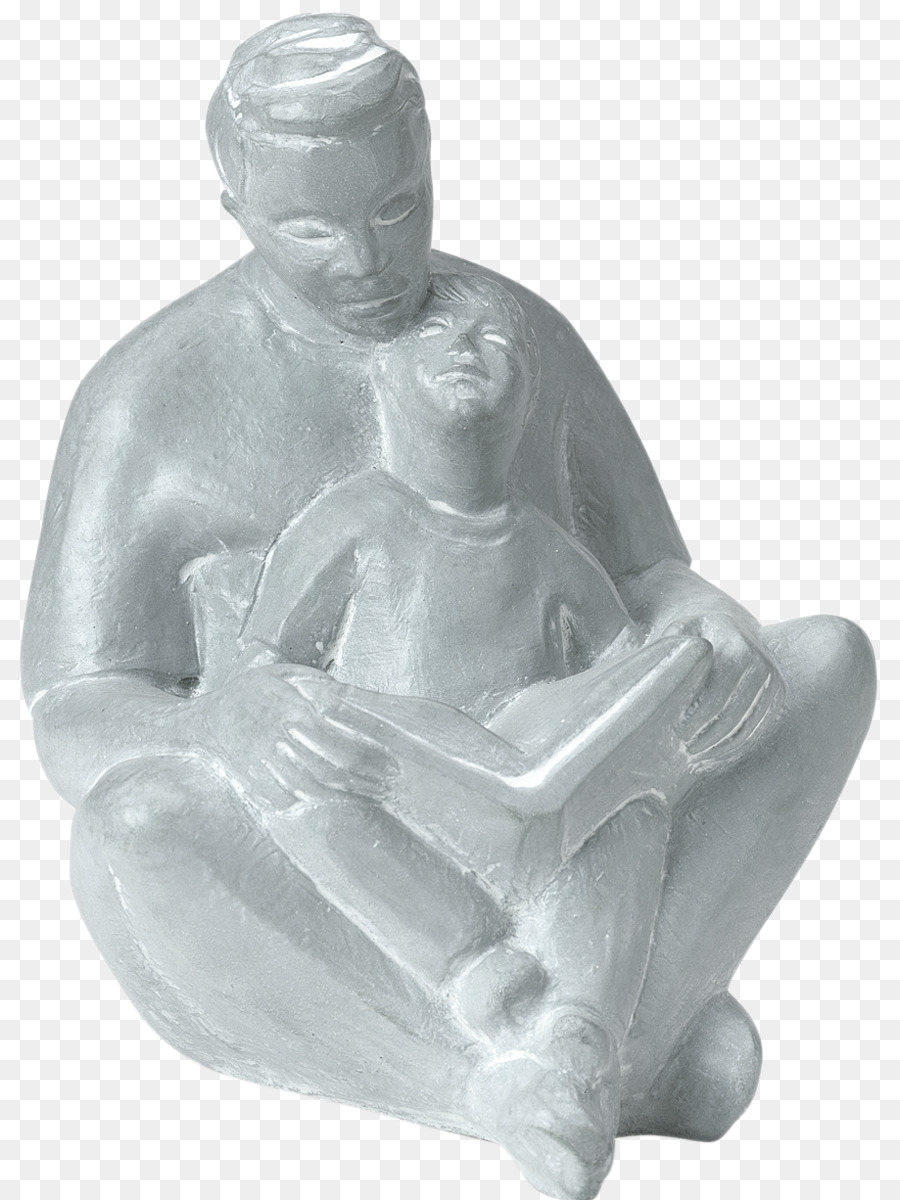 Scultura Padre Figlio Figlia Statua - bambino