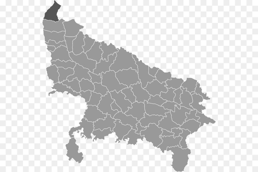Uttar Pradesh Mappa Vettoriale - mappa