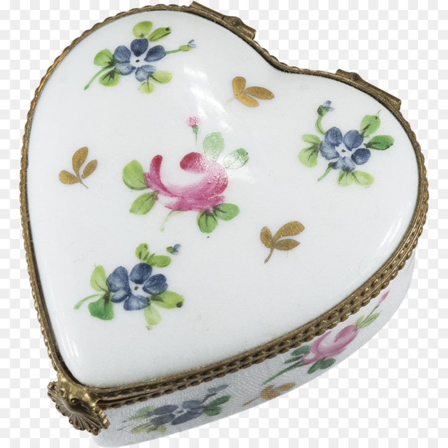 Porzellan-Blumentopf, Geschirr - von hand bemalt Herz