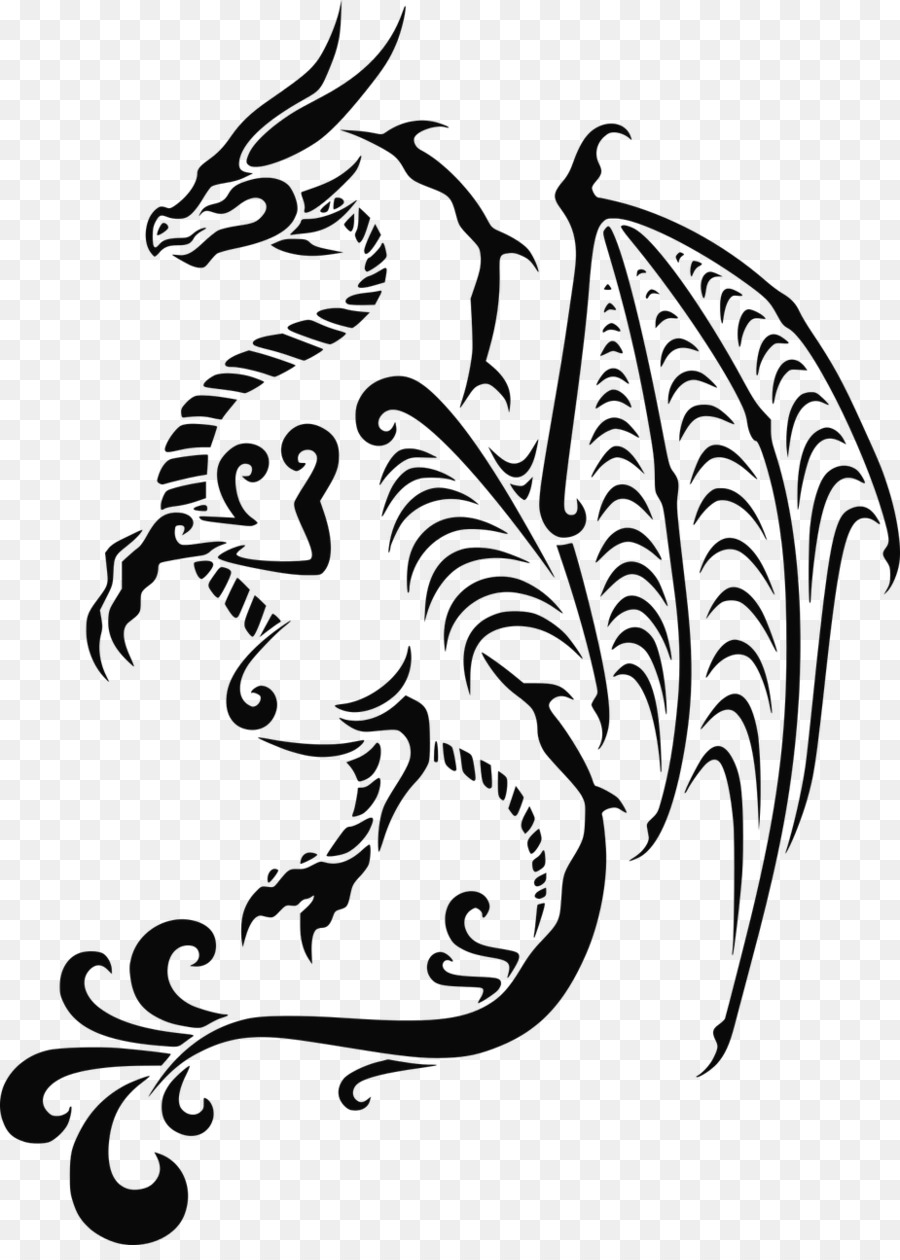 Tattoo chinesische Drachen Weißer Drache-clipart - Drachen