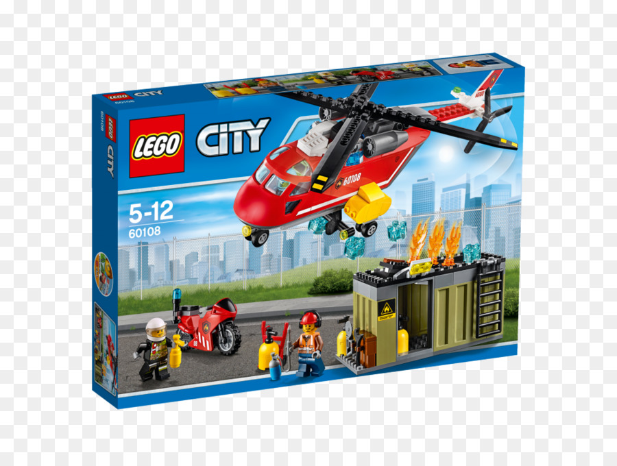 LEGO 60108 Città del Fuoco di Risposta Unità di Lego City Giocattolo LEGO 60124 Città Vulcano Esplorazione di Base - giocattolo