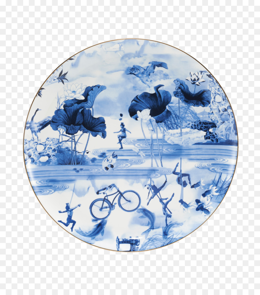 Blaue und weiße Keramik Geschirr Porzellan Bone china - Platte