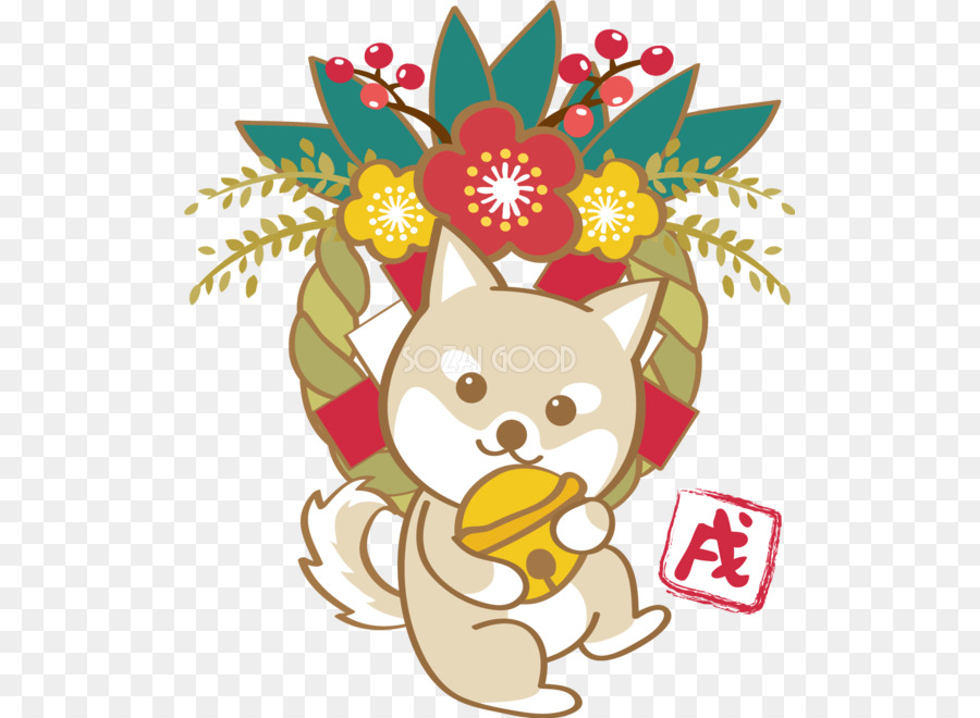 Cane Nuovo Anno carta Shimenawa Giapponese Nuovo Anno - cane