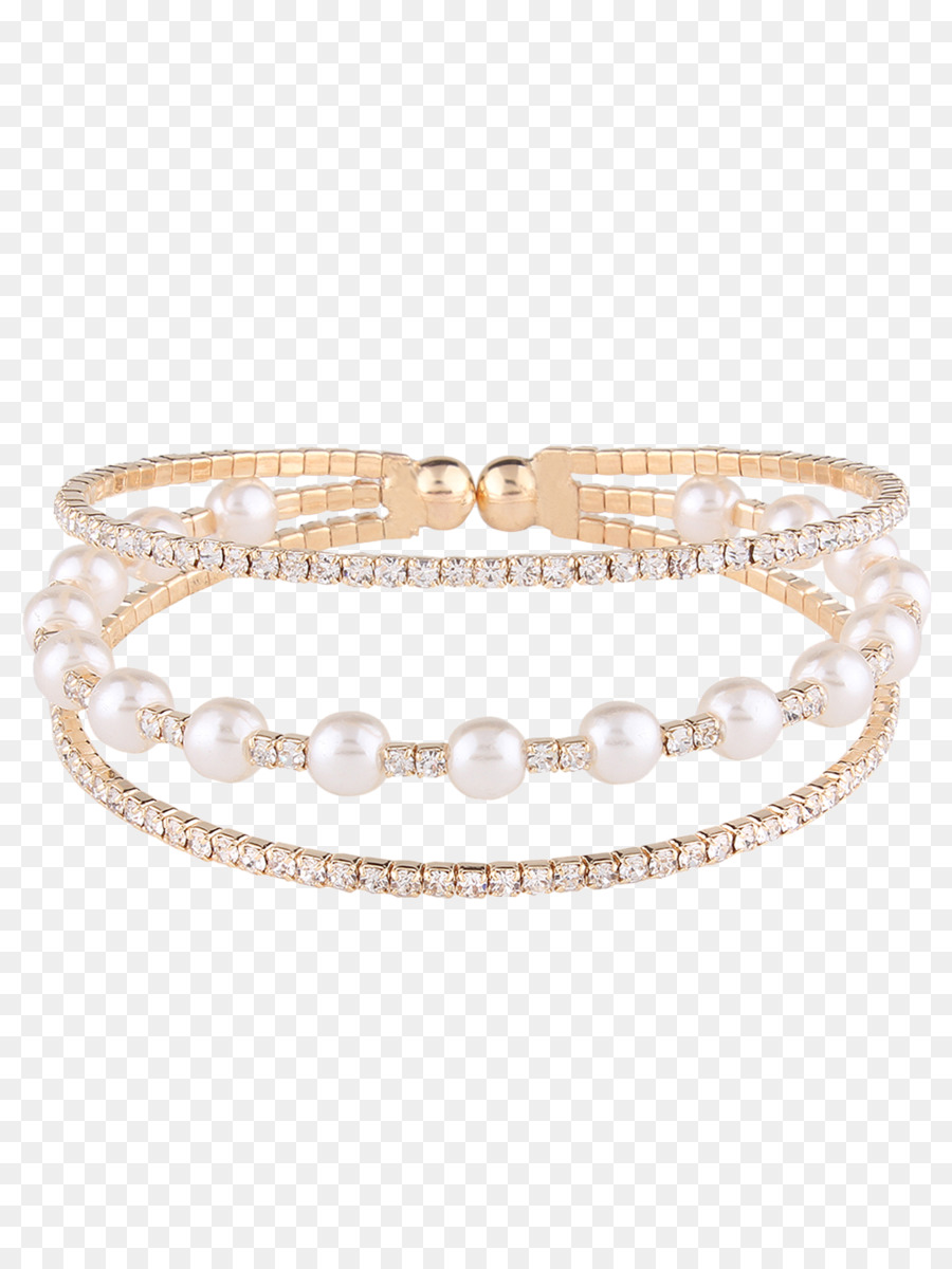Imitation Perle-Ohrring-Armband Nachahmung Edelsteine & Strass - Silber