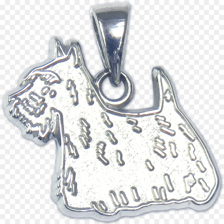 Medaillon Silber Körper Schmuck Schriftart - Scottish Terrier