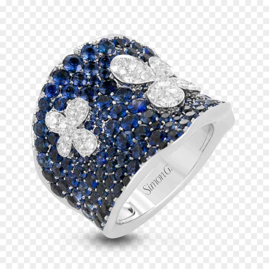 Anello di zaffiro della pietra preziosa di progettazione di Gioielli Diamanti - zaffiro