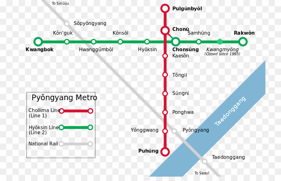 Pyongyang Metro di trasporto Rapido di trasporto Ferroviario di Pyongyang Stazione di Transito mappa - altri