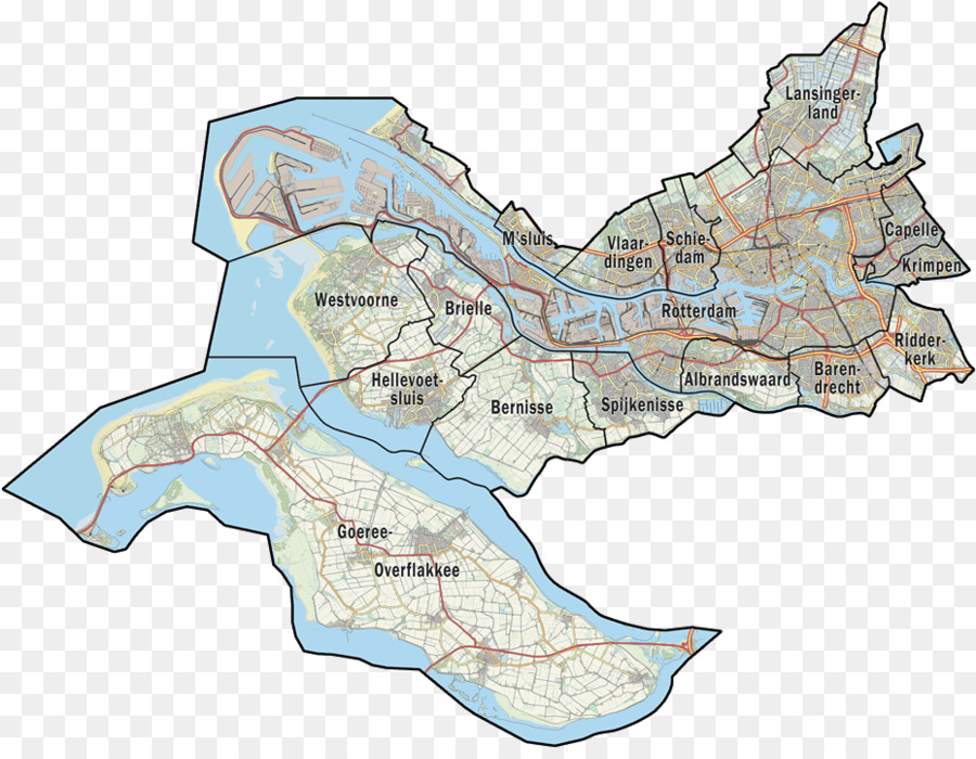 Veiligheidsregio Rotterdam-Rijnmond Mappa di applicazione della Legge nei paesi Bassi, Rotterdam unità di polizia - mappa