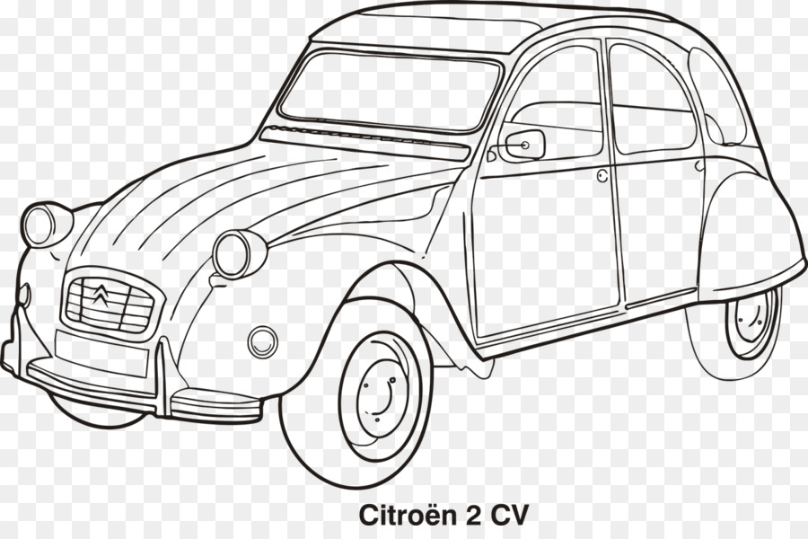 Citroën 2CV Oldtimer Zeichnung - Citroen