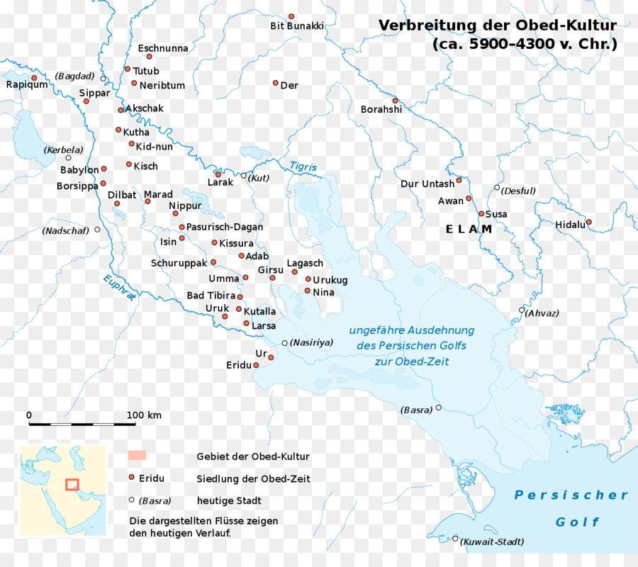 Ubaid periodo di 7 ° millennio A.C. 5 ° millennio AC Cultura Umm Dabaghiyah Mesopotamia - mappa