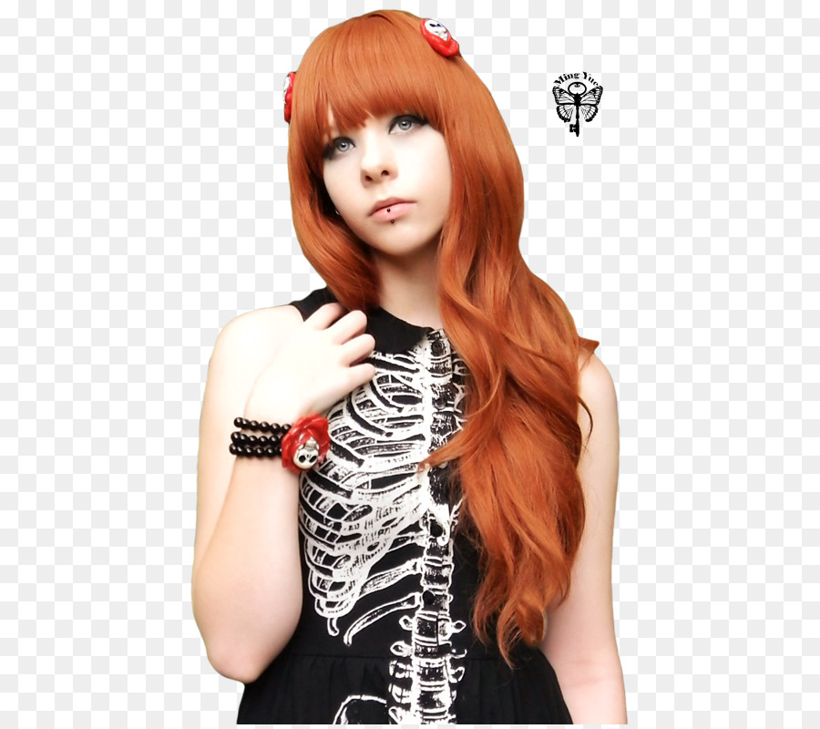 Mái tóc đỏ Gothic thời trang, tóc Đen Morticia Addams Bangs - Katia Mùa Đông