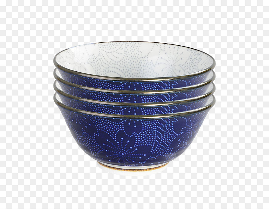 Schüssel Kobalt blau und weiß Keramik Glas Indigo - Glas