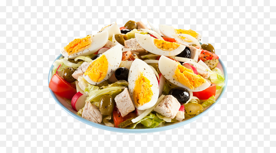Salat Nicoise-Vinaigrette Pizza Schinken - Salat