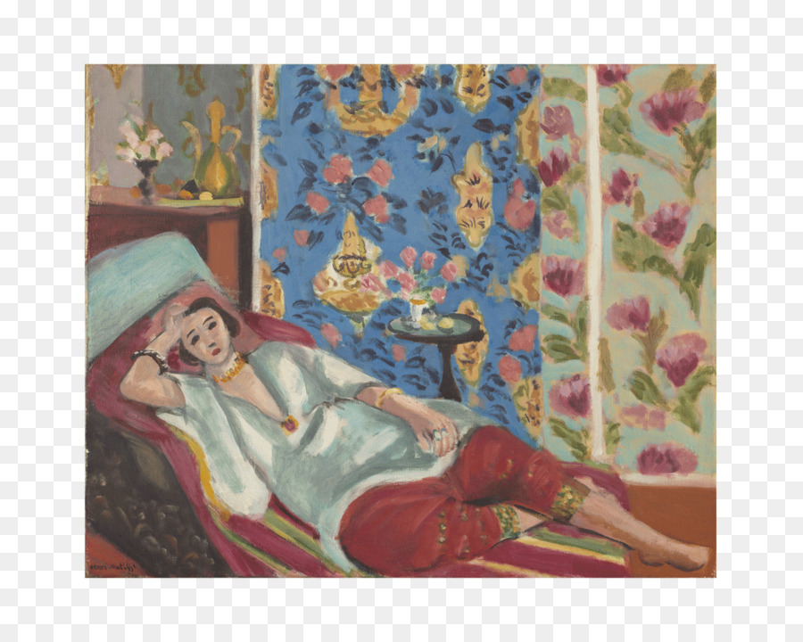 Porträt von Madame Matisse (Grüne Streifen) Odalisque in roten Hosen Reclining Odalisque Druckgrafik - Malerei
