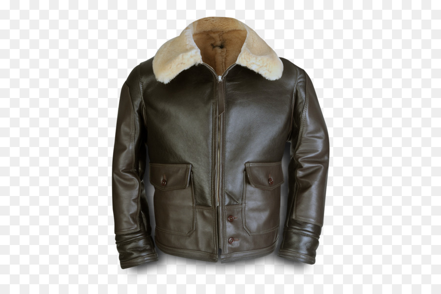Giacca di pelle con Guarnizione marrone di pelle di Pecora giacca di Volo - g1 volo militare giacca