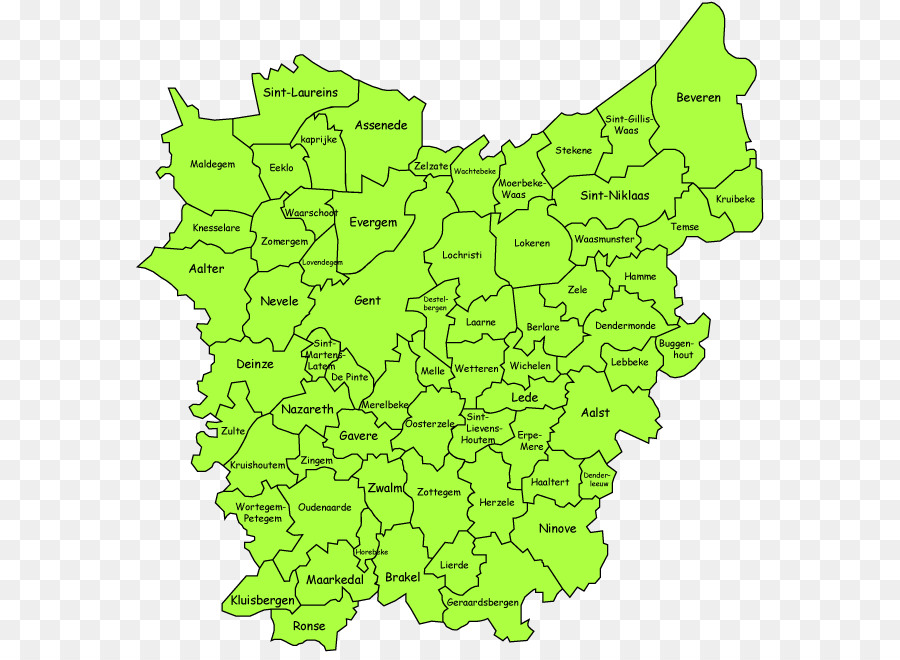 Waasland Arrondissement di Gand Mappa Scheldeland Mechelen - mappa