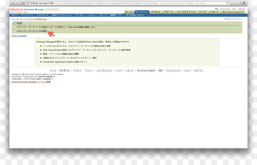 Webseite Computer Programm Screenshot Linie - Oracle Datenbank