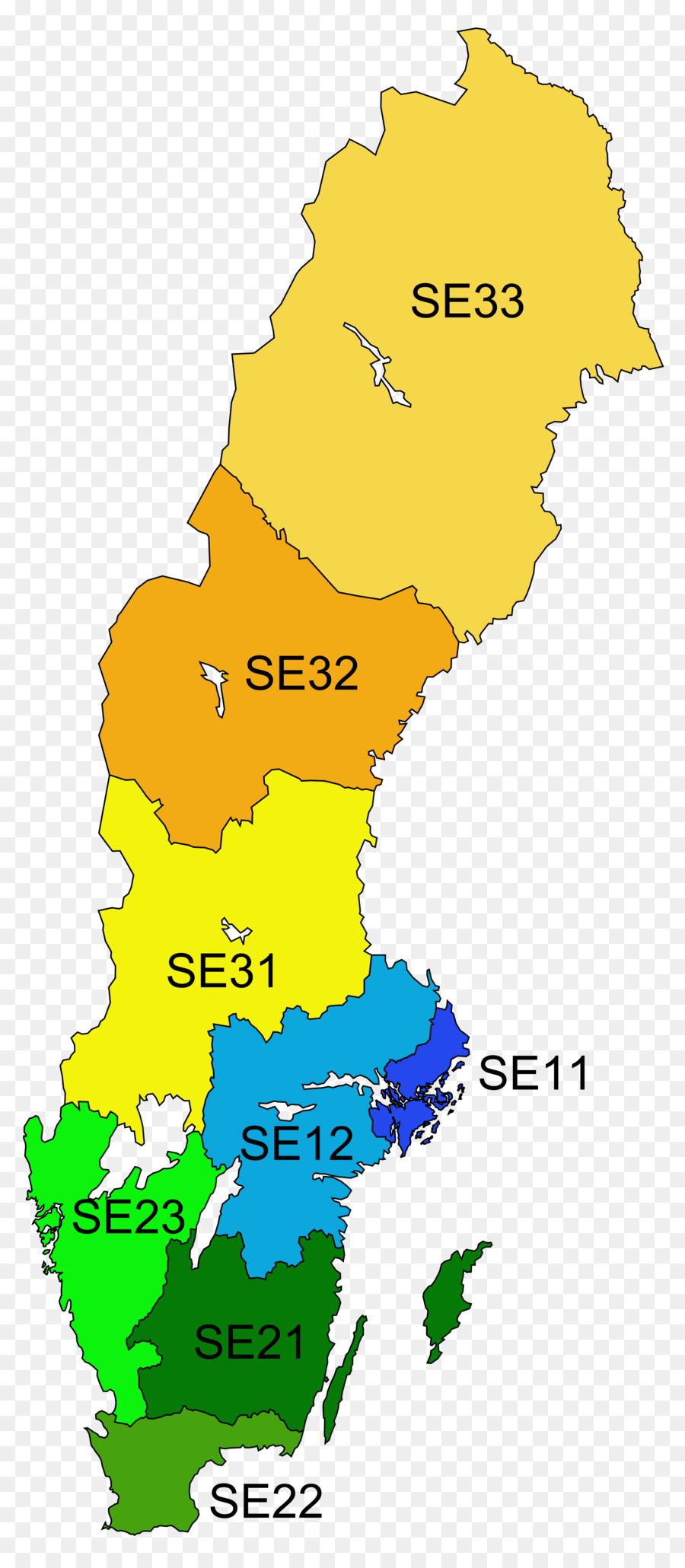 NOCI regioni statistiche di Svezia Amministrazione territoriale de la Suède Götaland Nomenclatura delle Unità Territoriali per la Statistica Mappa - mappa