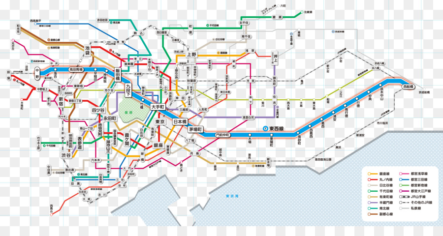 Tokyo Metro Linea Tōzai 振替輸送 Mappa - mappa libreria